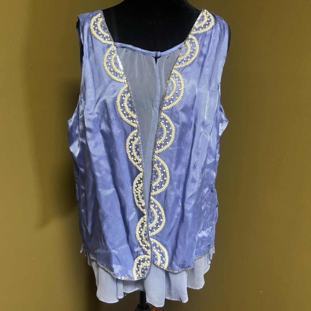 IMAN Open Front Beaded Shirt-Vest size Medium
